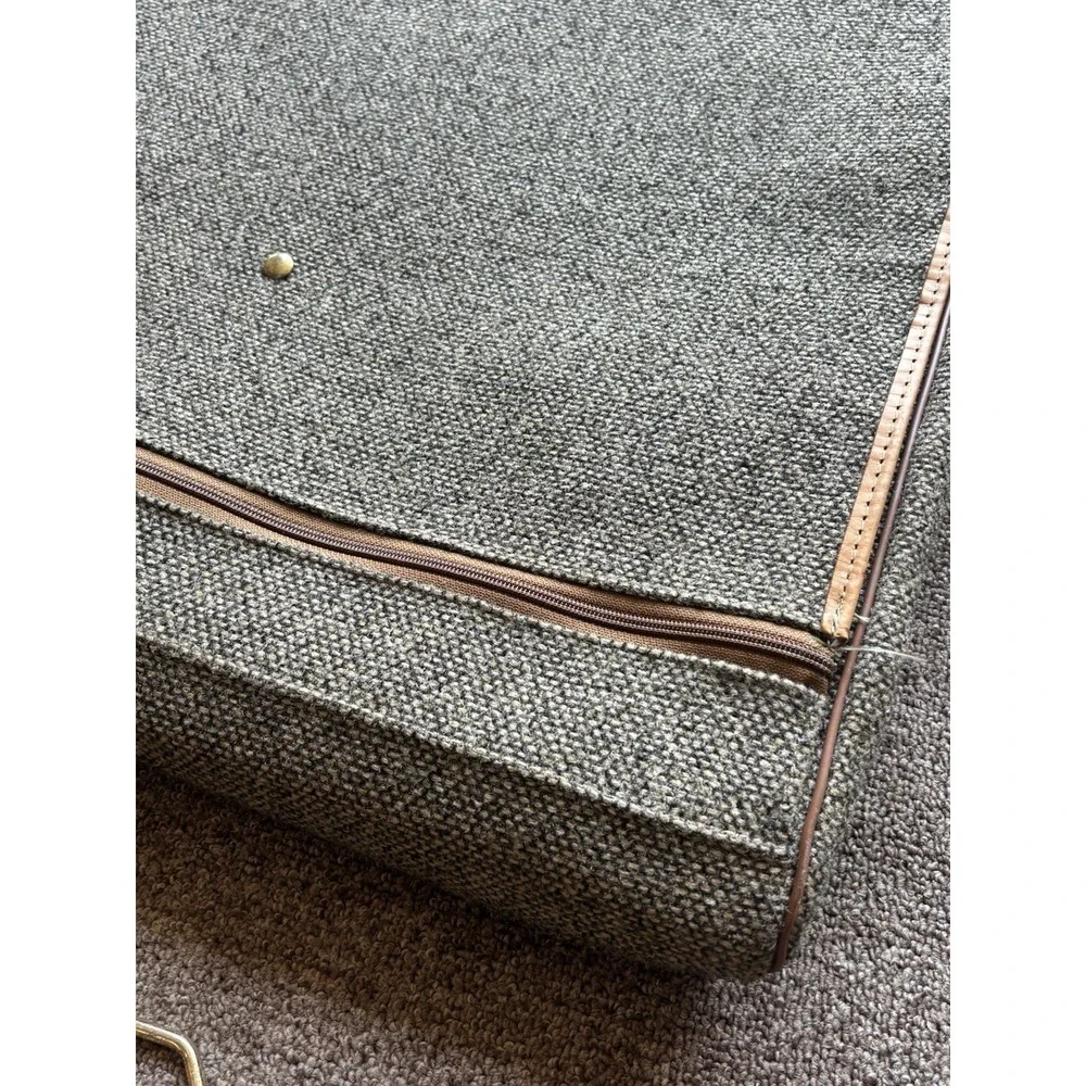 Hartmann Tan Tweed Garment Bag⭐️W/ Leather Trim and Shoulder Strap for Travel⭐️